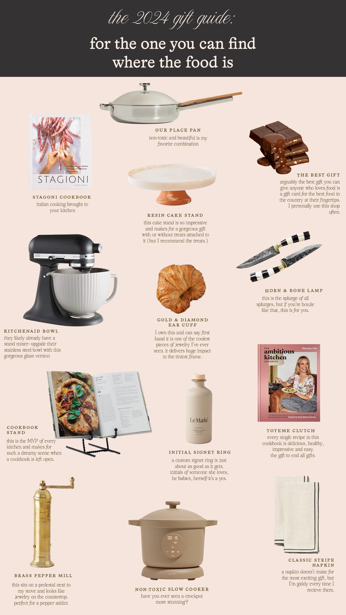 Gift guide for her, really the gift for the foodie, the chef and the one you’ll find where the food is. 

The croissants are my favorite gift but also the best thing to have on hand when company is coming. They taste like you spent a week baking them to perfection when really, they’re freezer gold. Also, the gold belle gift card is the thing everyone really wants. 

Foodie
Gift for her
Gift for chef
Gift for hostess
Homebody
Thanksgiving 


#LTKGiftGuide #LTKHoliday #LTKHome