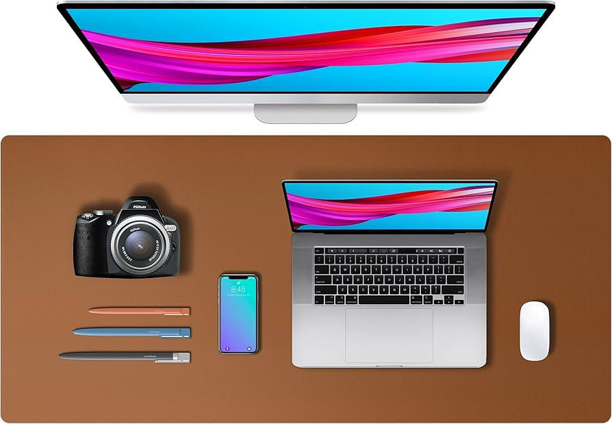 Aothia Leather Desk Pad Protector, Mouse Pad, Office Desk Mat, Non-Slip PU Leather Desk Blotter, ... | Amazon (US)
