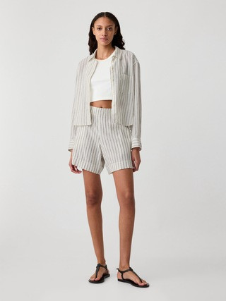 6" High Rise Linen-Blend Pull-On Shorts | Gap Factory