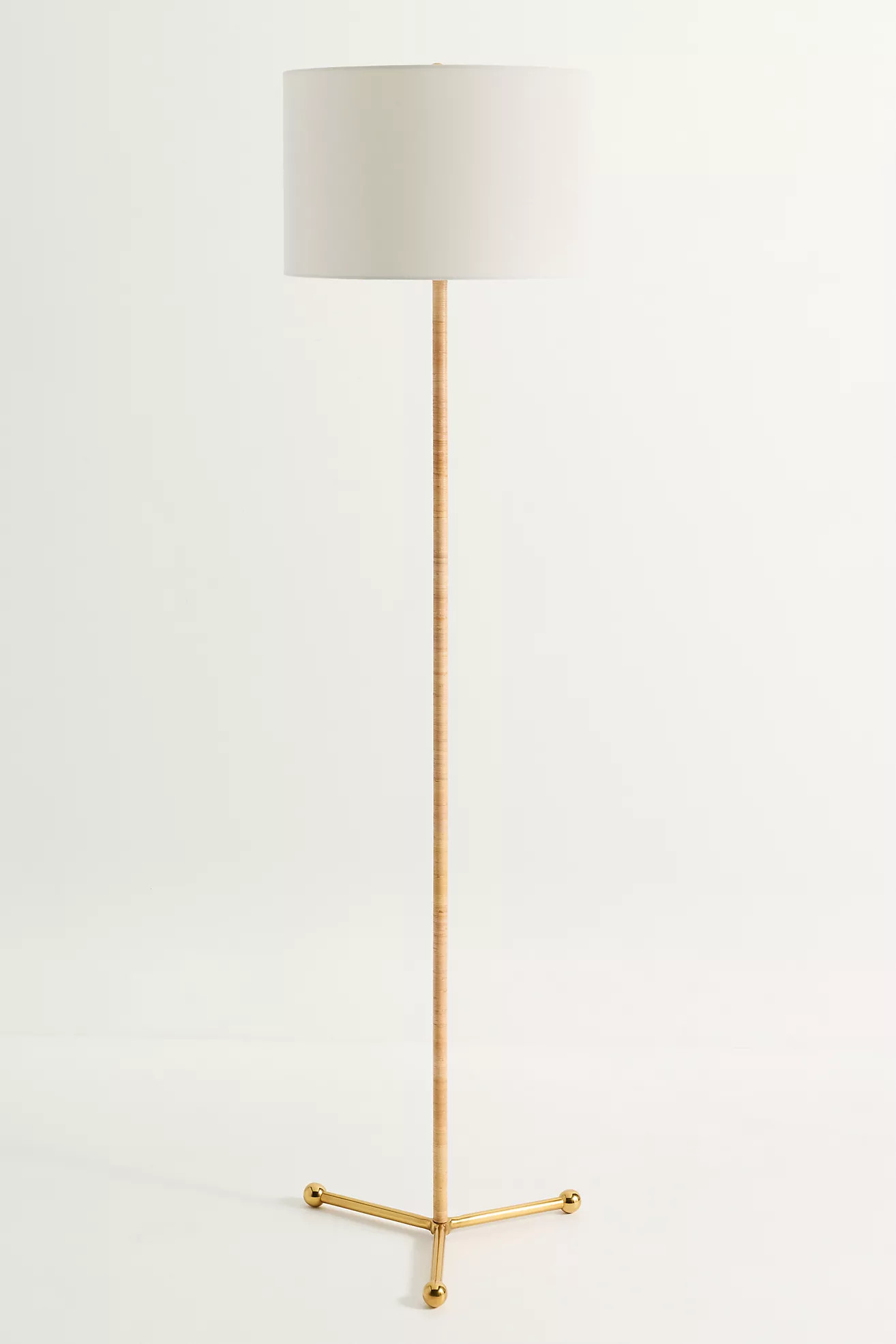 Wrapped Rattan Brass Floor Lamp | Anthropologie (US)