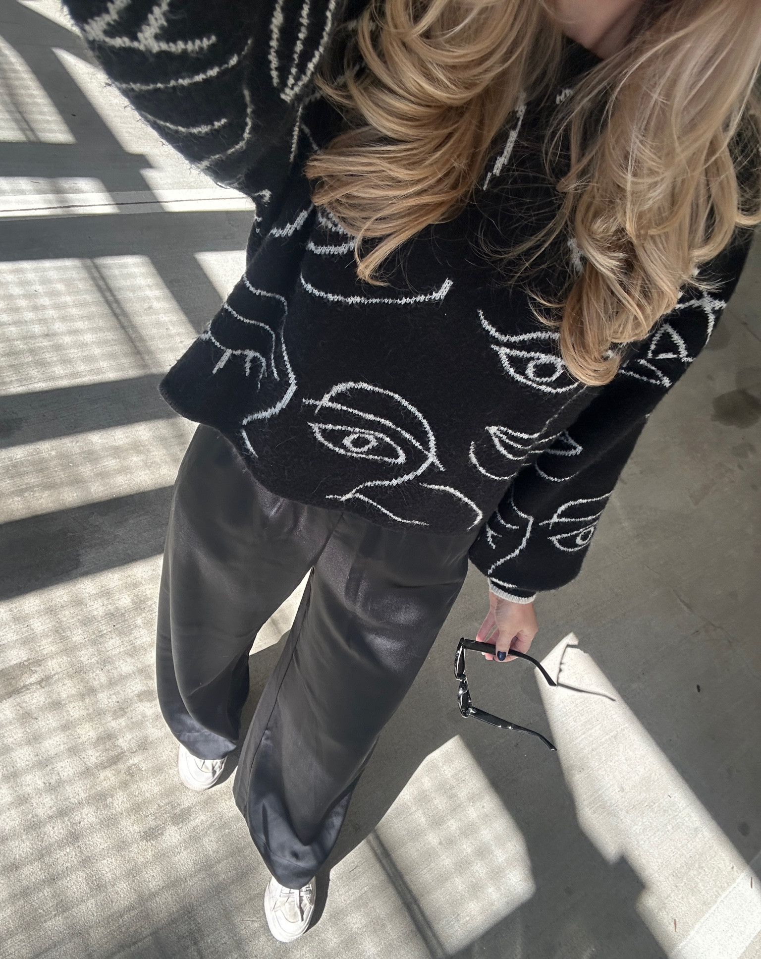 Winter outfit | satin pants and sweater 

#LTKSeasonal