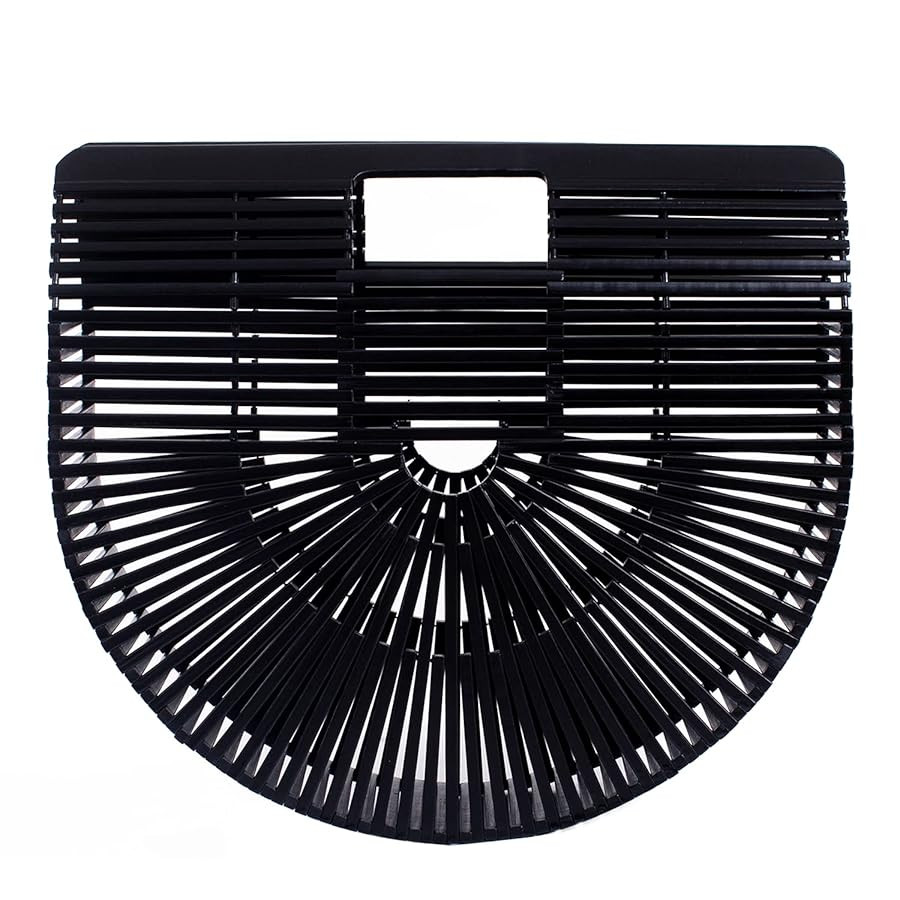 Women's Bamboo Handbag by Handmade Straw Bag,Tote Bamboo Purse Natural Basket Bag for Summer Beac... | Amazon (US)