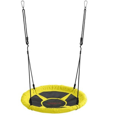Machrus Swingan 37.5 IN Super Fun Nest Swing With Adjustable Ropes - Solid Fabric Seat Design - Yellow | Target