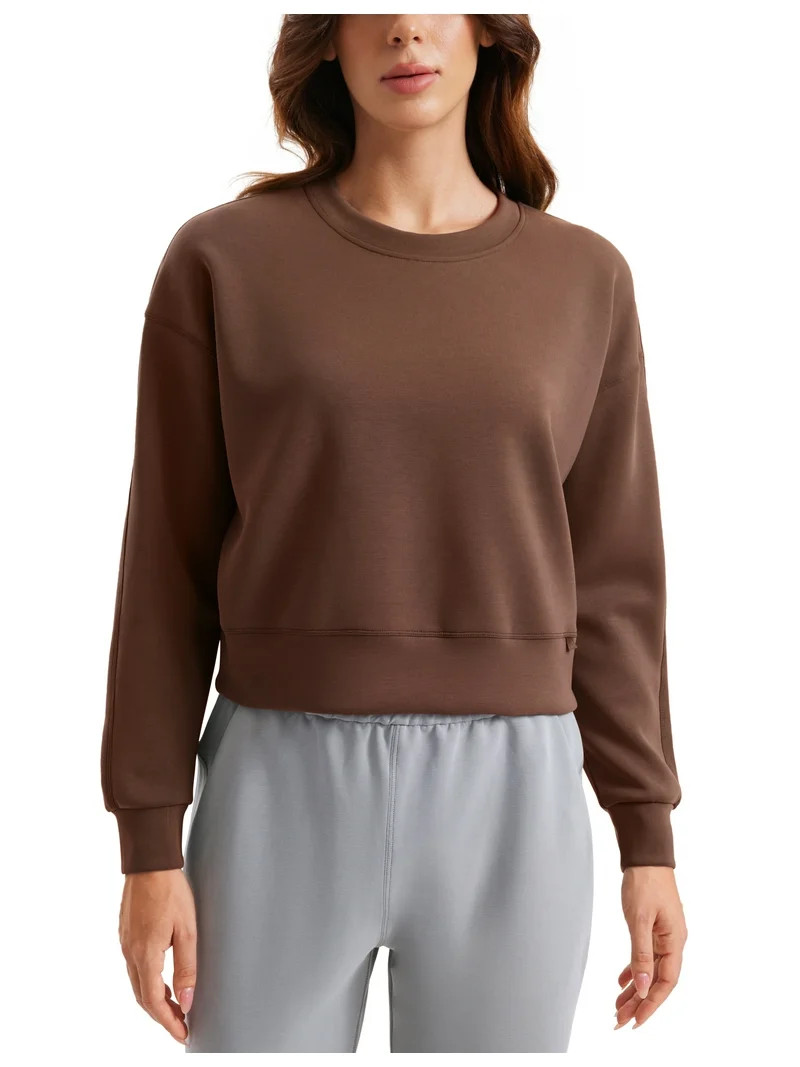 CRZ YOGA Womens SoftAura Crewneck Sweatshirt Long Sleeve Workout Casual Pullover Basic Fall Tops | Walmart (US)
