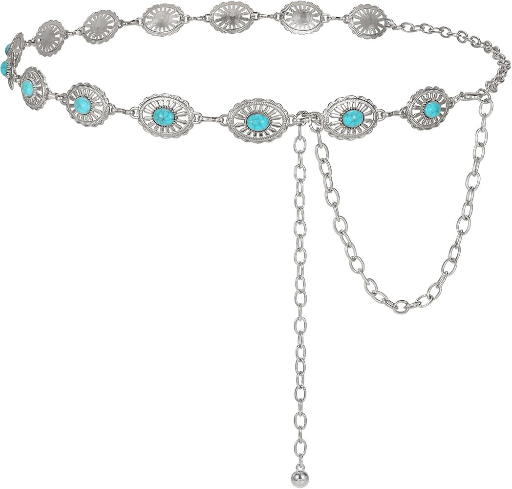 KASBAH Women Western Concho Belts For Dresses Jeans Adjustable Metal Concho Country Belt Cowgirl ... | Amazon (US)