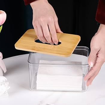 Acrylic Tissue Box, Acrylic Dryer Sheet Holder for Laundry Room, Table Clear Dryer Sheet Dispense... | Amazon (US)