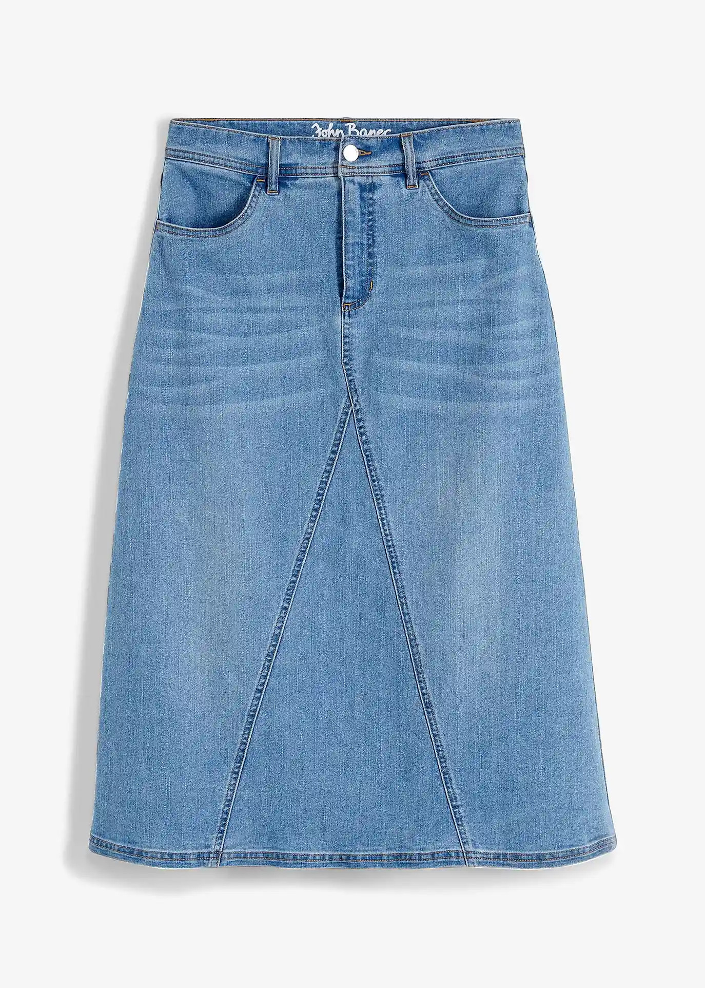 Jupe en jean extensible, taille haute | Bonprix FR