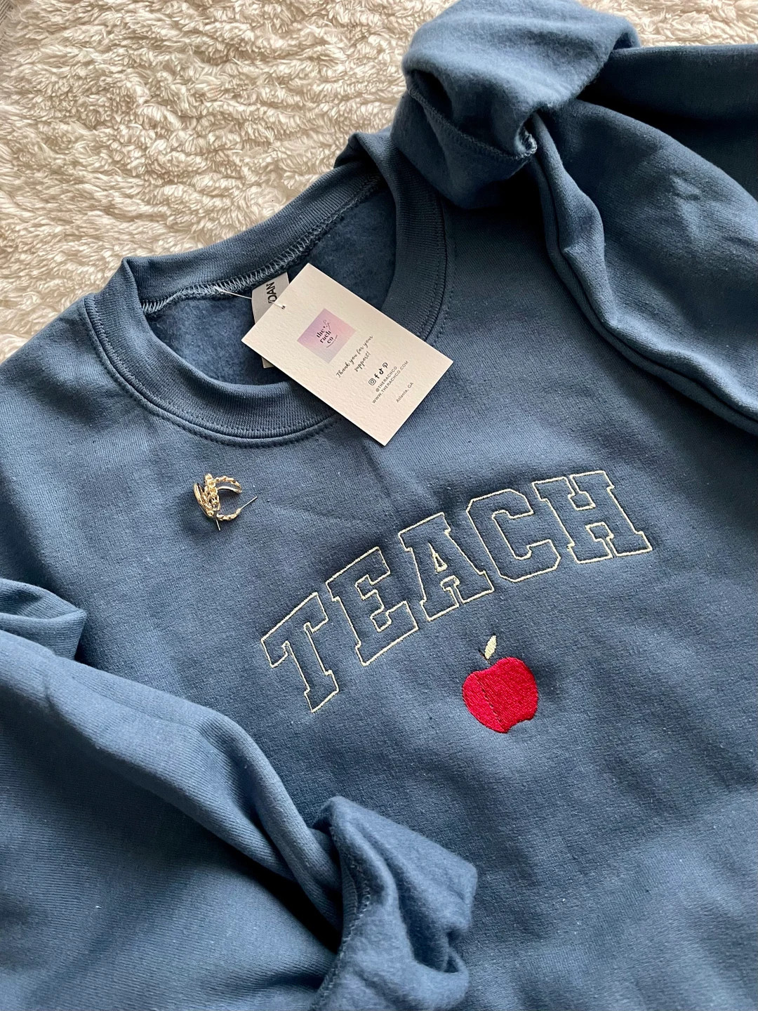 TEACHER EMBROIDERED SWEATSHIRT Teacher Appreciation Gift Gifts for Valentines Day Teacher Valenti... | Etsy (US)