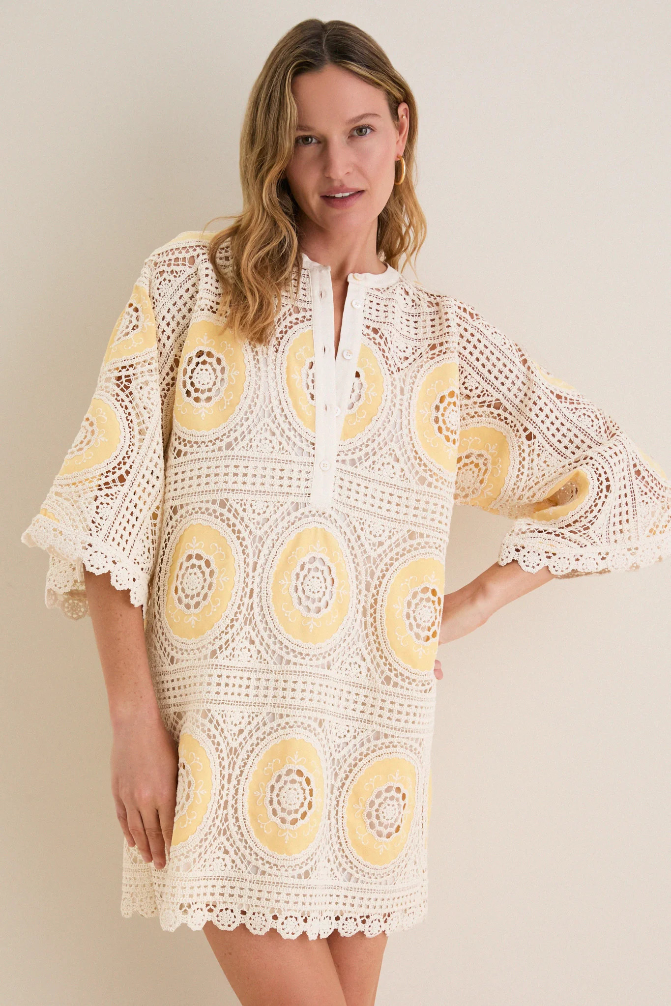 Sunshine Medallion Crochet Arles Mini Dress | Tuckernuck (US)