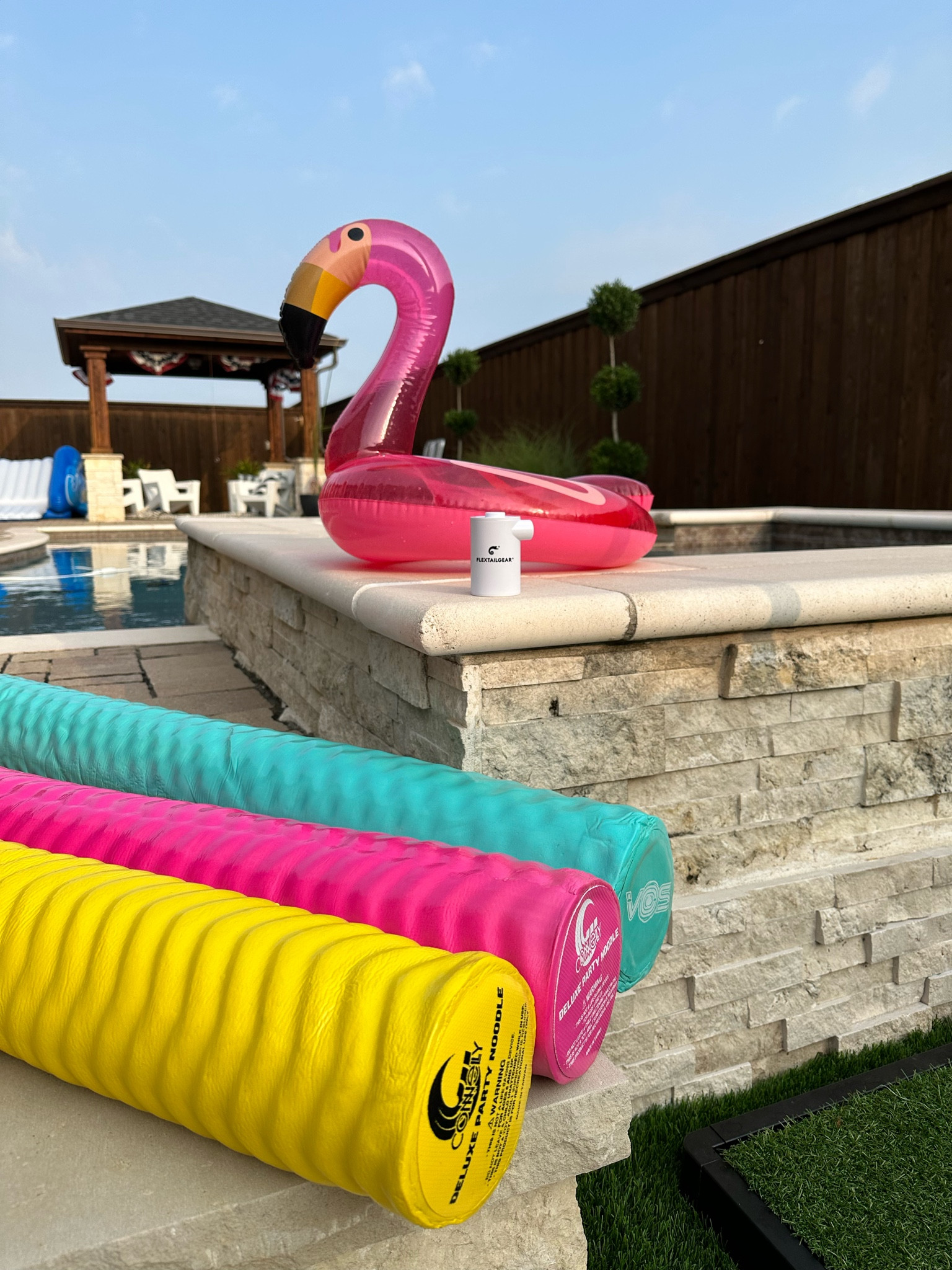 Poolside and sun kissed! This air pump is perfect for blowing up all the pool toys. And these “noodles” are the best! Ours have lasted multiple Texas summers  

#LTKFind #LTKSeasonal #LTKswim