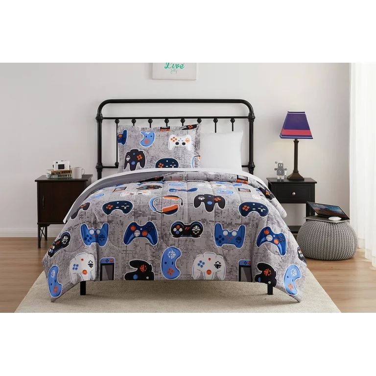 Your Zone Glow-in-the-Dark Gamer Bed-in-a-Bag Coordinating Bedding Set, Twin | Walmart (US)