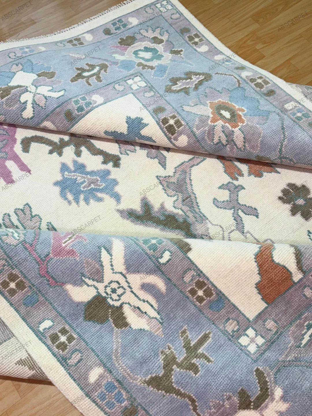 Modern Oushak Rug White & Blue Rug 8x10,9x12 Turkish Rug Contemporary Rug Ivory Accent Oriental R... | Etsy (US)