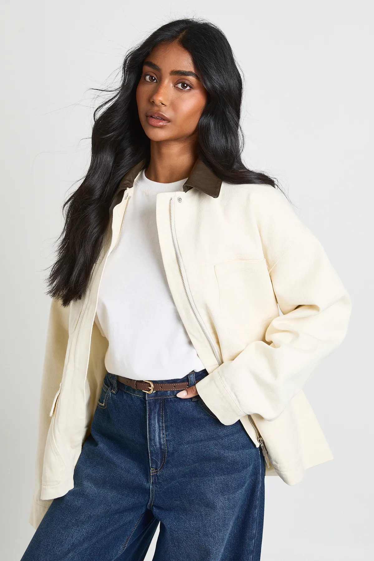 Jackets & Coats | Oversized Pocket Detail Collared Jacket | boohoo | Boohoo.com (UK & IE)