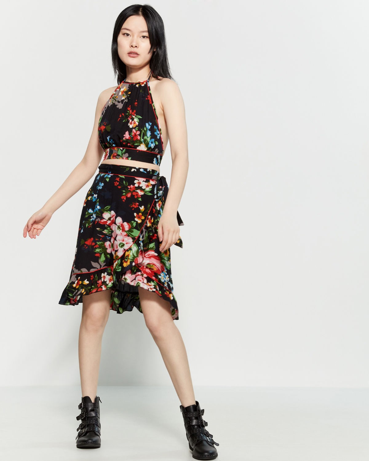 Two-Piece Charlotte Halter Top & Wrap Skirt Set | C21 | Century 21 Department Stores
