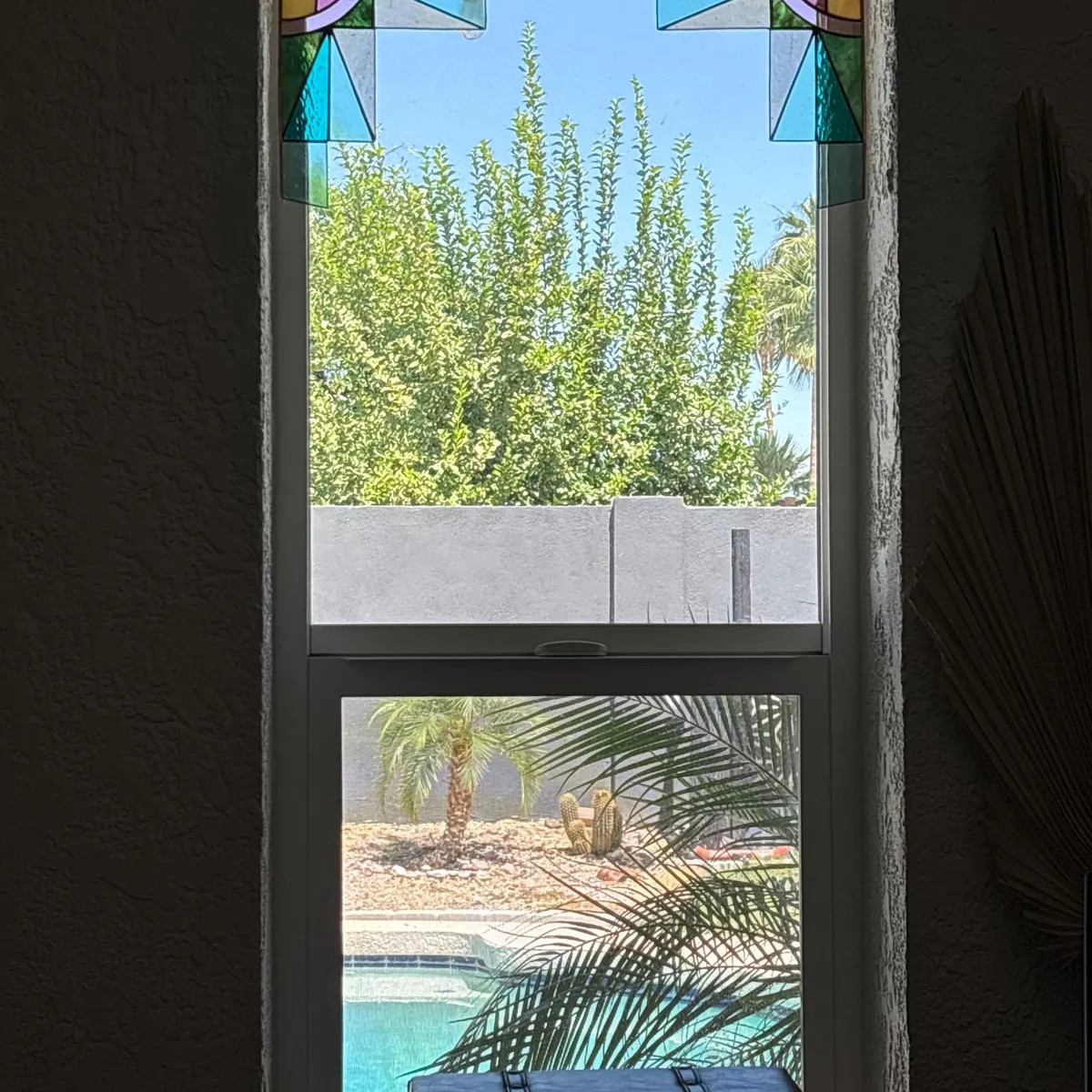 Set of 2 Stained Glass Art Deco Corner Piece | Suncatcher | Alma Design | Modern Geometric Staine... | Etsy (Global)