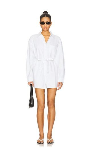 PISTOLA Vance Long Sleeve Romper in White. - size L | Revolve Clothing (Global)