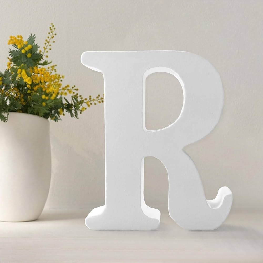 Wood Letters 4.3 Inch, White Unfinished Wood Letters for Graft, Wooden Letters for Wall Decor, St... | Amazon (US)