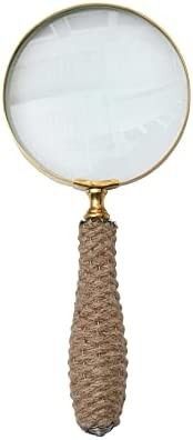Creative Co-Op Brass Magnifying Glass with Jute Wrapped Handle Decorative Accents, 9" L x 4" W x ... | Amazon (US)