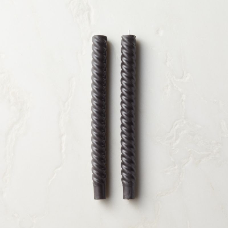 Modern Black Twisted Taper Candles Set of 2 + Reviews | CB2 | CB2