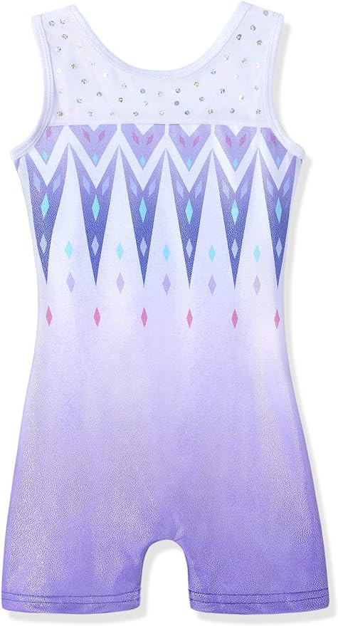 HOZIY Leotards for Girls Gymnastics Kids Children Biketard Snowflake Ribbon Blue Purple Hot Pink ... | Amazon (US)