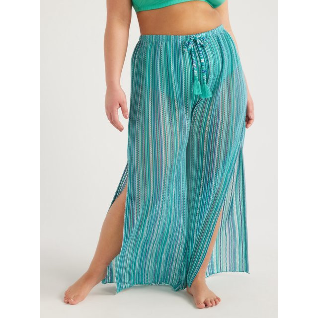 Time and Tru Women's Crochet Coverup Pants, Sizes XS-3X | Walmart (US)