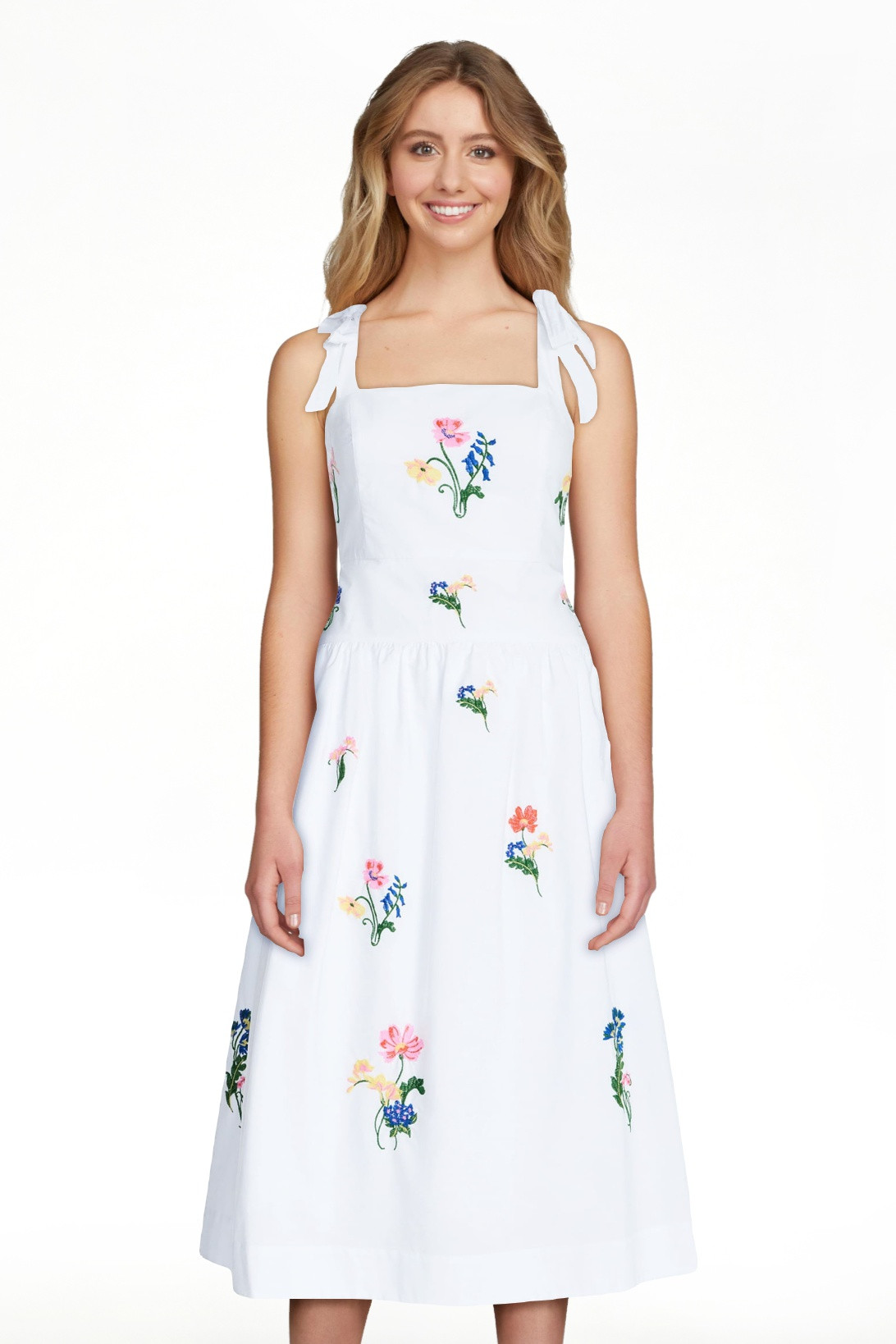Free Assembly Women's and Women's Plus Embroidered Cotton Sleeveless Maxi Dress, Sizes XS-4X | Walmart (US)