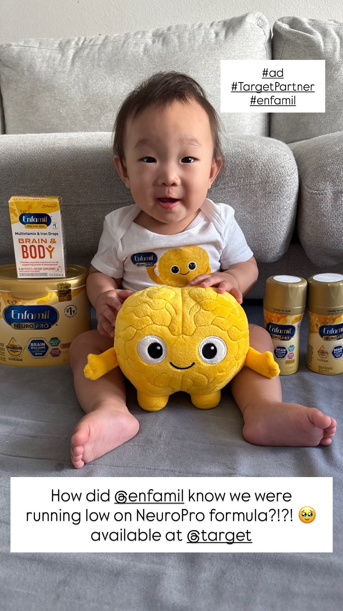 #ad Emmy and I had so much fun unboxing @enfamil NeuroPro goodie box! Transitioning to formula from breastmilk was so easy thanks to Enfamil. Being so close to breast milk, its nutrients have been clinically shown to help in cognitive development through 5 years of age. Available at @Target! #targetpartner #enfamil