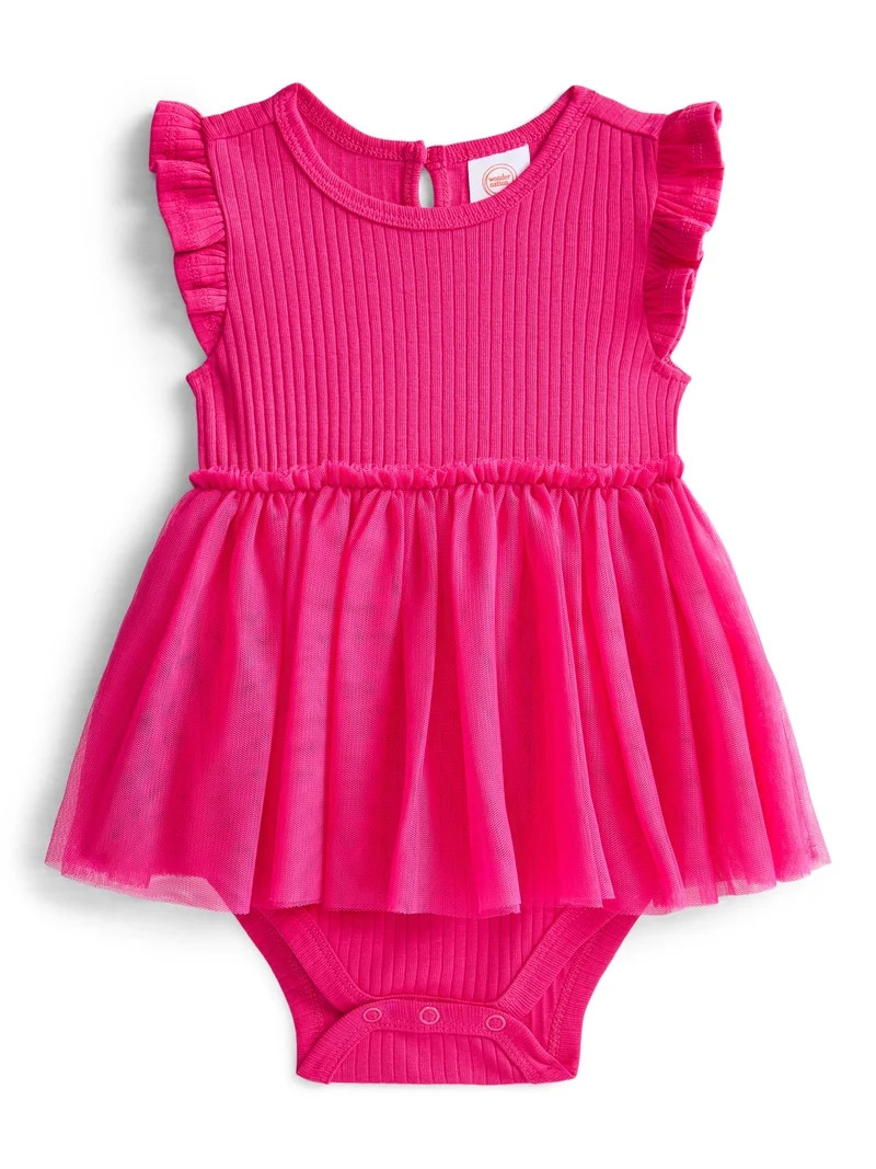 Wonder Nation Baby Girls Tulle Dress, Sizes 0/3M-24M | Walmart (US)