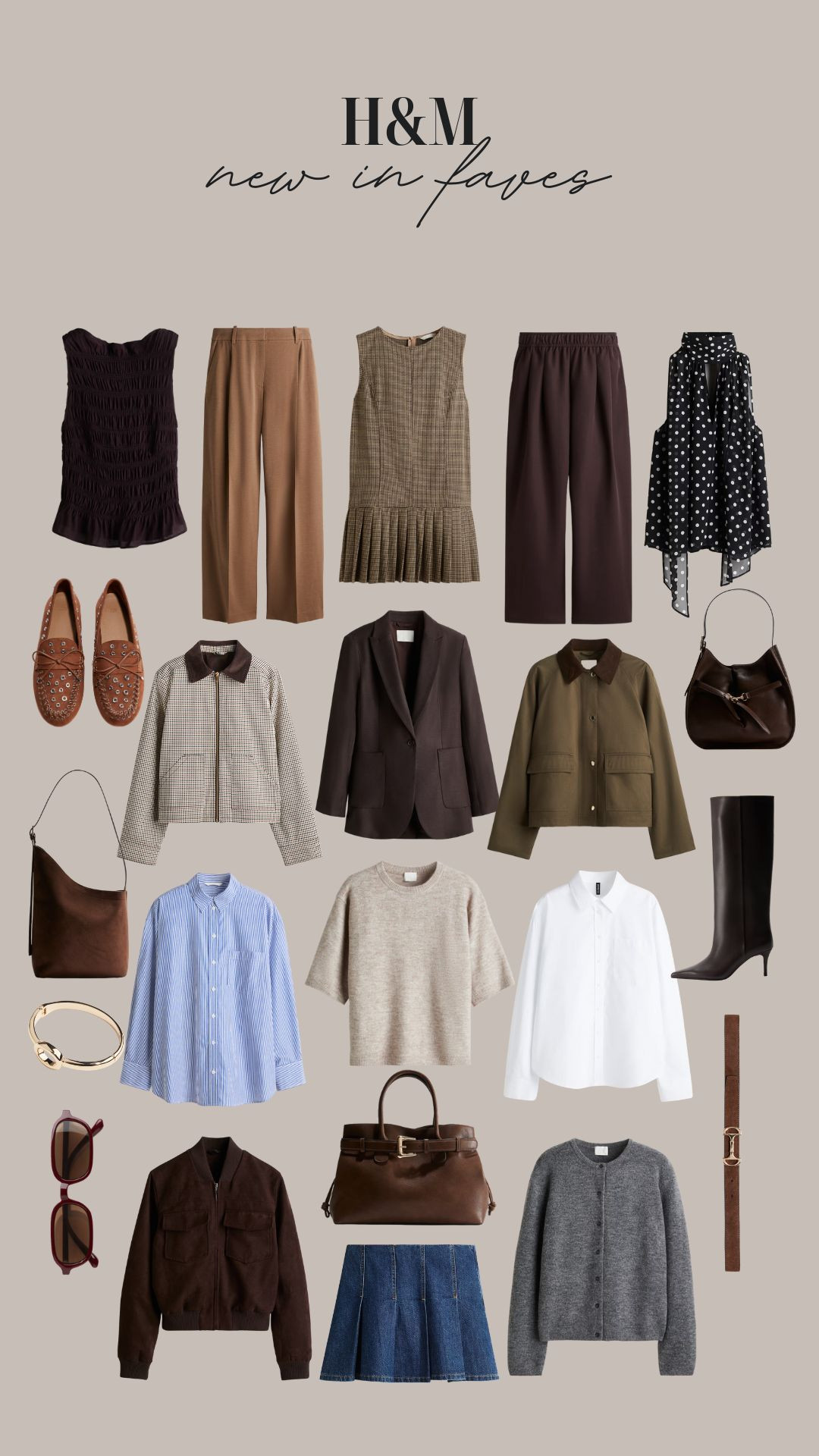 H&M new in faves - they currently have 15% off for members!
Autumn fashion, chocolate brown, fall jacket, light layering, transitional fashion, knee high boots, suede, knitwear, shirt  

 #LTKuk #LTKautumn #LTKstyletip
