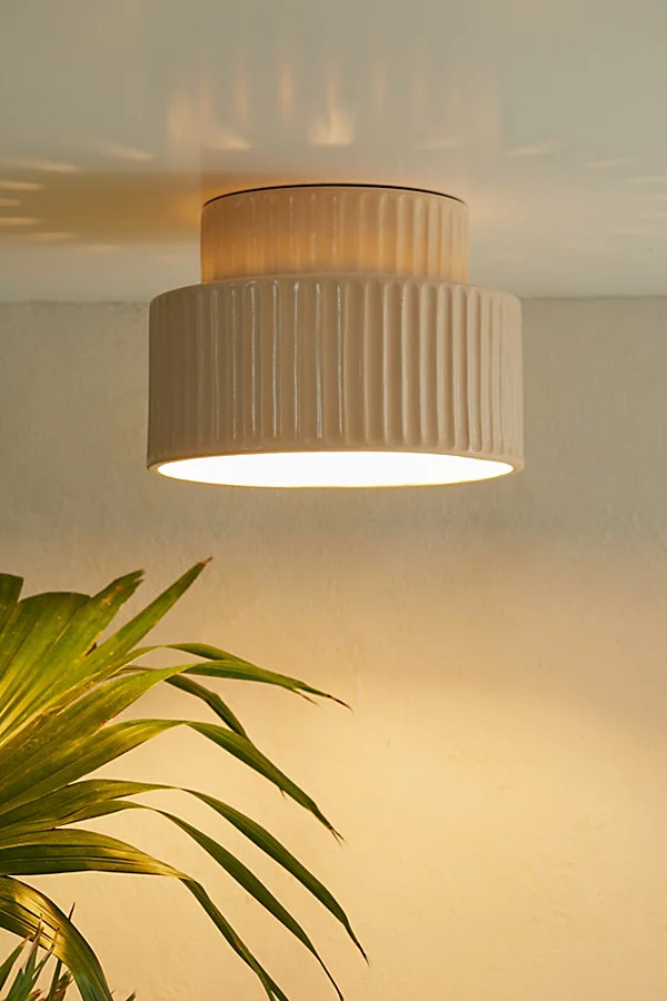 Tristan Flush Mount Light in Ivory at Urban Outfitters | Urban Outfitters (US and RoW)