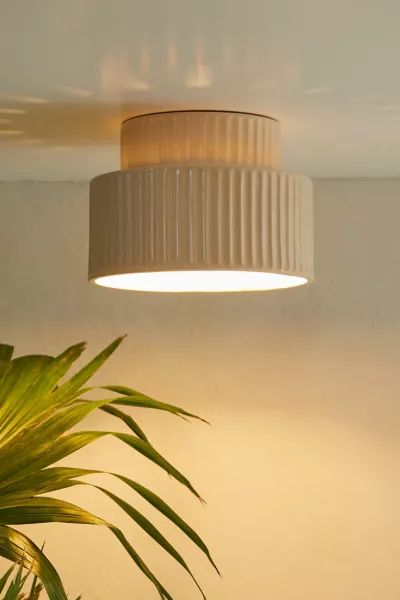 Tristan Flush Mount Pendant Light in Ivory at Urban Outfitters | Urban Outfitters (US and RoW)