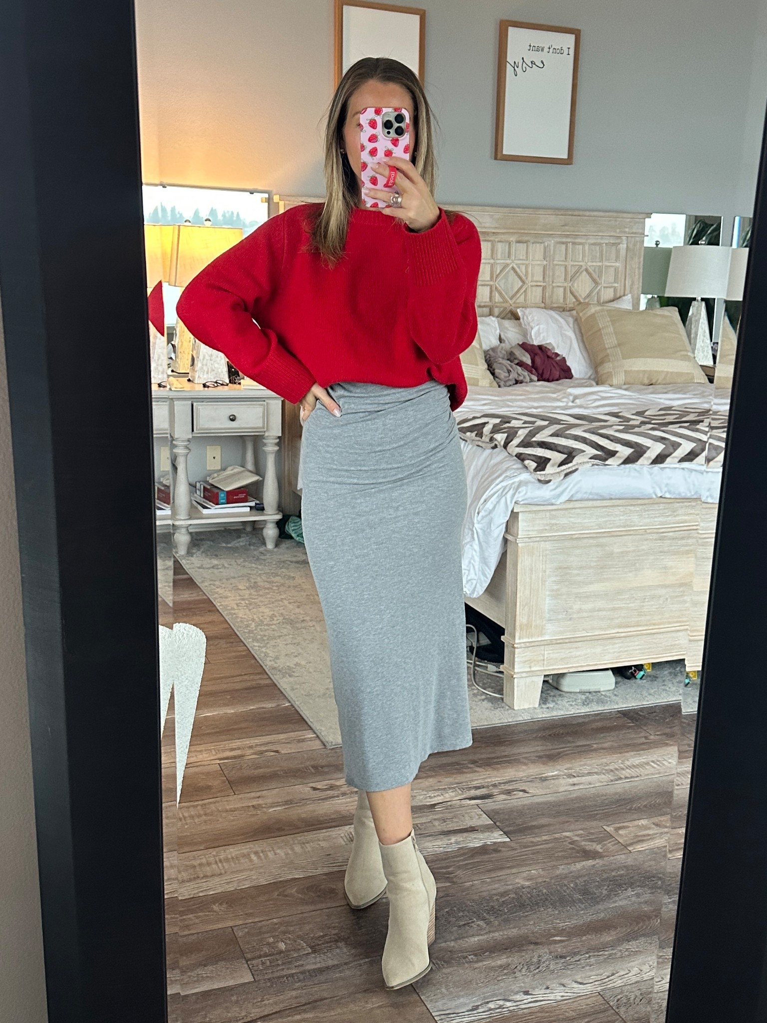 simple fall vibes! TTS in everything, small in dress and sweater ❤️ also love the pop of red with the holidays around the corner! 

#LTKHoliday #LTKSeasonal #LTKootd