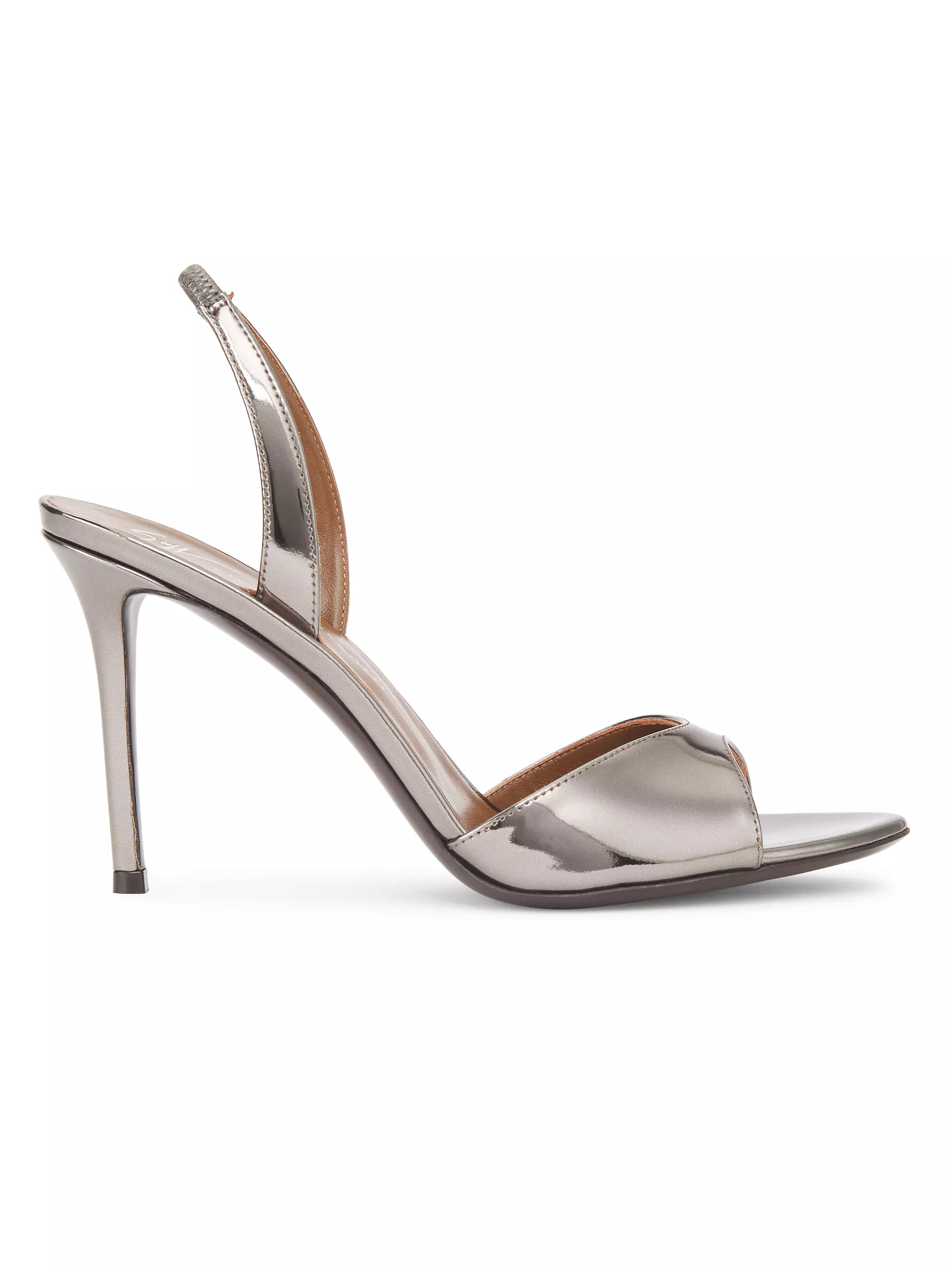 Shop Giuseppe Zanotti Clandestino 90MM Metallic Leather Slingback Sandals | Saks Fifth Avenue | Saks Fifth Avenue