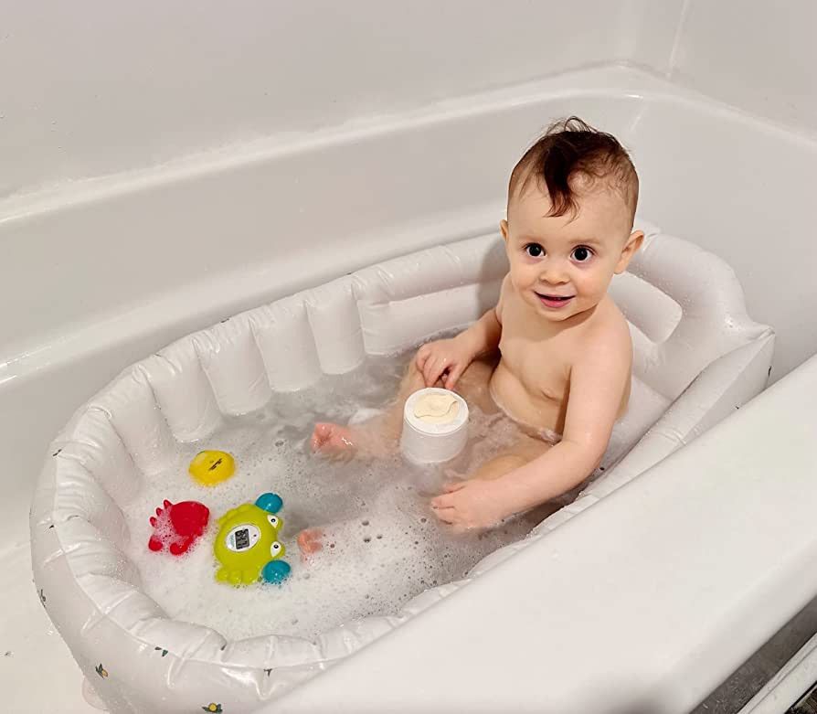 Mink Inflatable Baby Bathtub with Built-in Air Pump, Newborn to Toddler Bath Tub,Portable Travel ... | Amazon (US)