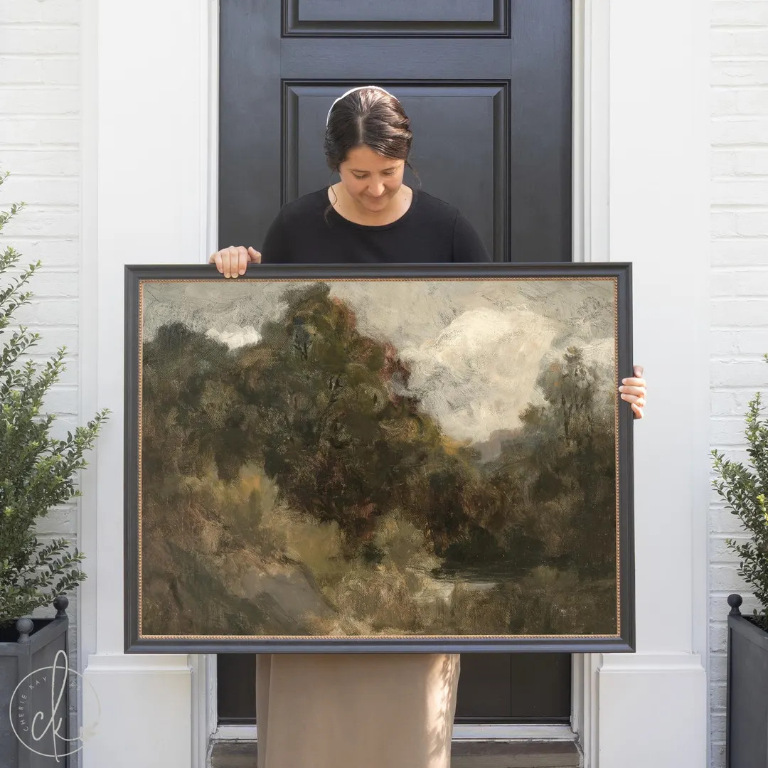 Impressionist Artwork | Large Vintage Landscape Wall Art | Framed Oil Painting for Living Room | ... | Etsy (US)