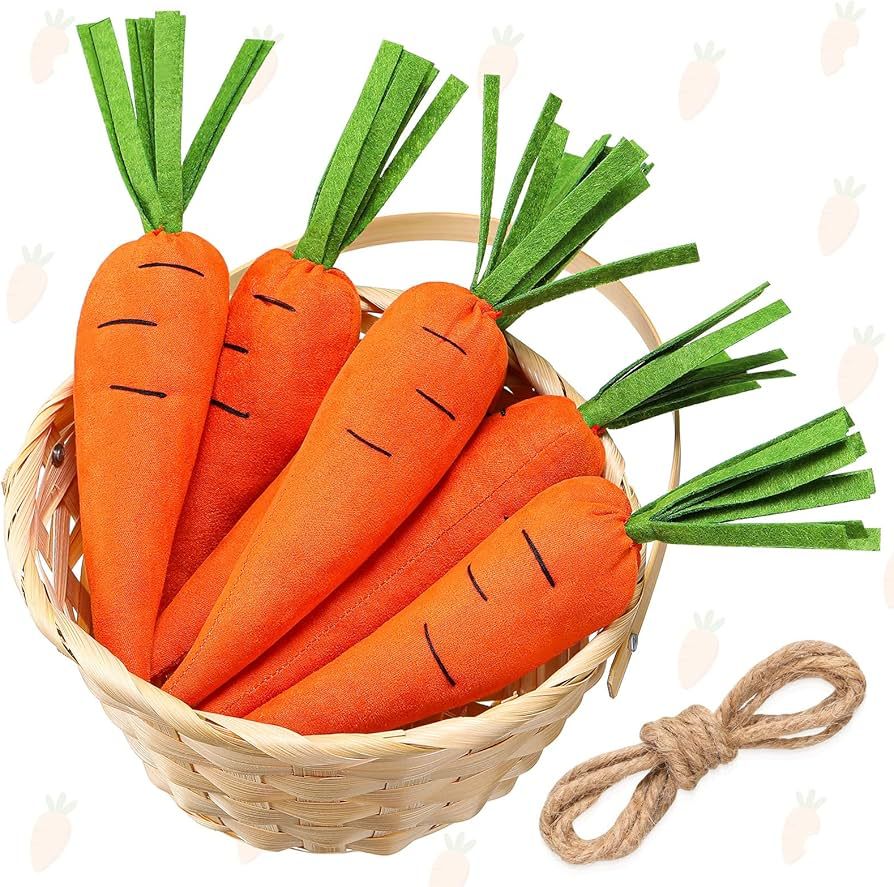 6 Pcs Easter Carrot Fabric Carrots Burlap Simulation Carrot Fake Carrot Artificial Vegetable Carr... | Amazon (US)