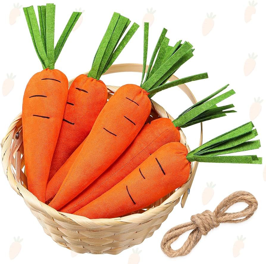 6 Pcs Easter Carrot Fabric Carrots Burlap Simulation Carrot Fake Carrot Artificial Vegetable Carr... | Amazon (US)