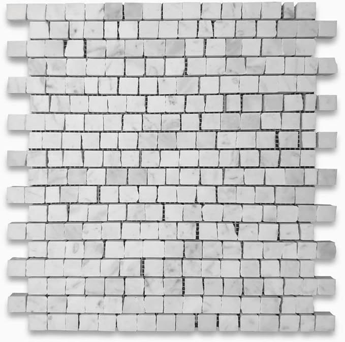 Stone Center Online Carrara White Marble 3/4x3/4 Hand Clipped Random Broken Mosaic Tile Honed Kit... | Amazon (US)