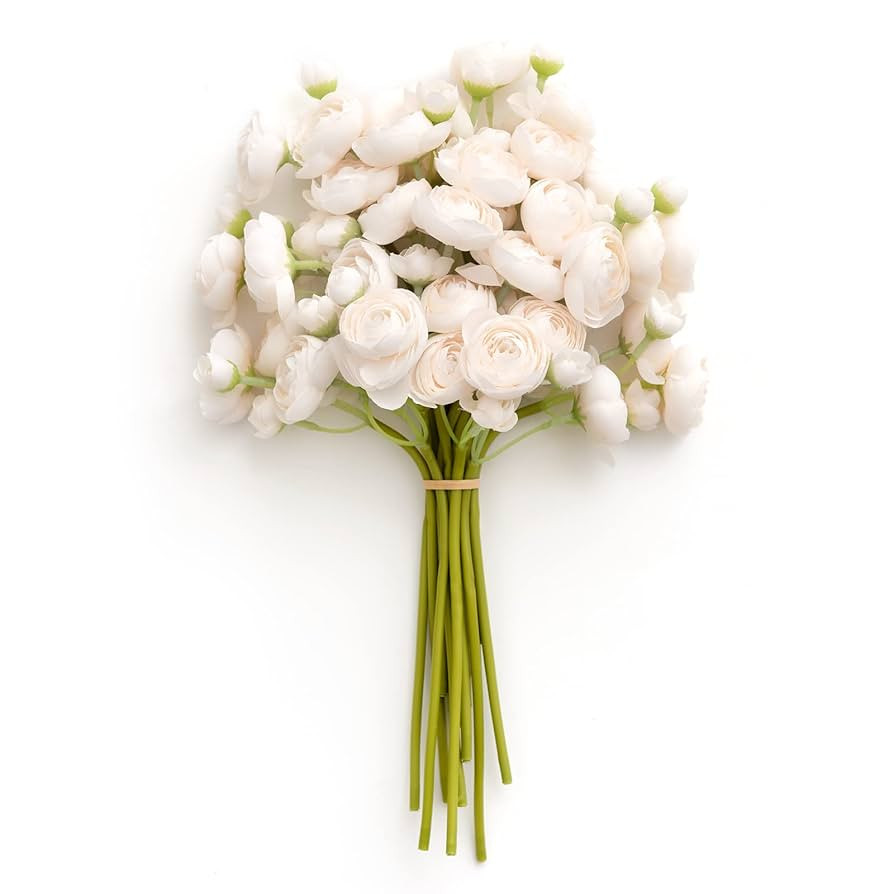 Ling's Moment Ranunculus Artificial Flower, Faux Silk Mini Ranunculus Flowers for DIY Bouquet, Bu... | Amazon (US)