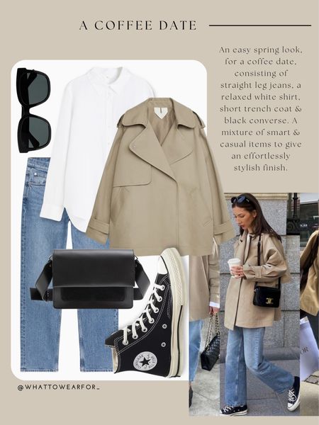 A classic spring outfit for a coffee date ☕️ 

Arket short trench, straight leg jeans, black converse, crossbody bag, easy styling, sunglasses 

#LTKstyletip #LTKeurope #LTKSeasonal