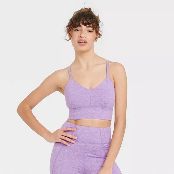 Women's Strappy Longline Brushed Jersey Bra - JoyLab™ | Target
