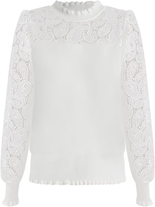 Elie Tahari Felicity Lace Sleeve Sweater  | Bloomingdale's Women | Bloomingdale's (US)