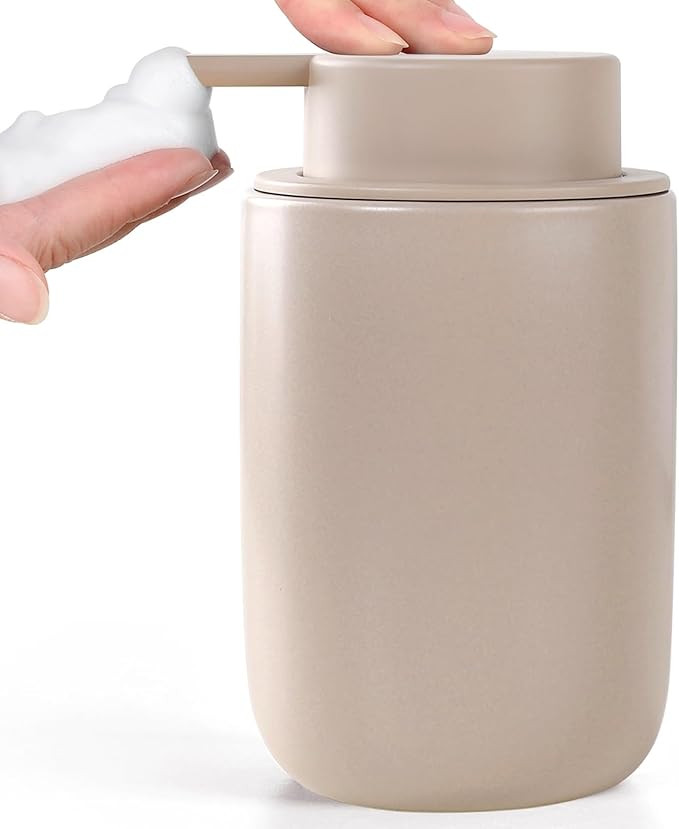 BosilunLife Foam Soap Dispenser - Ceramic Foaming Hand Wash Dispenser for Bathroom Modern Farmhou... | Amazon (US)