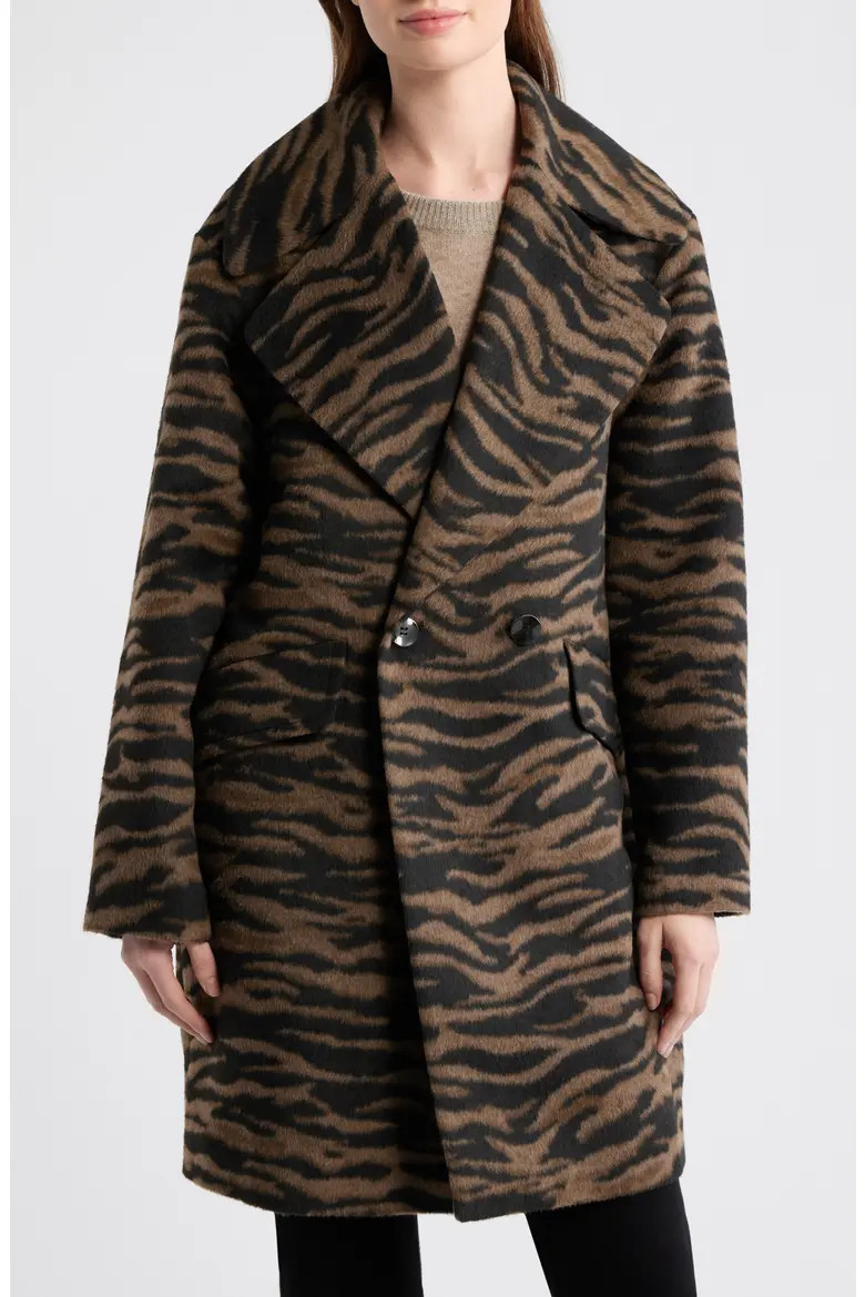 Zebra Print Long Coat (Women) | Nordstrom | Nordstrom
