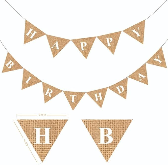 Happy Birthday Burlap Banner Photo Props Birthday Bunting Birthday Party Decorations Birthday Par... | Amazon (US)