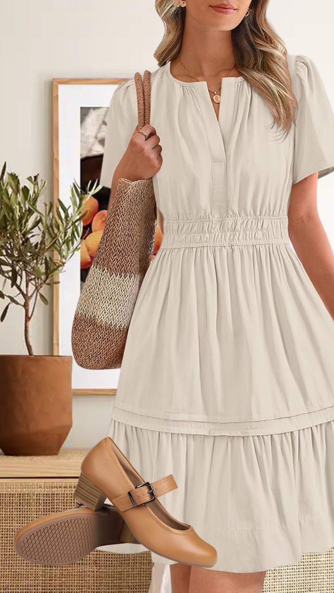 Timeless neutral dress, perfect for Spring in this apricot color. Other colors available. 

#LTKSpringSale