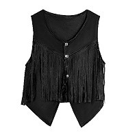 Pistha Women Tassel Vest 70s Hippie Sleeveless Faux Suede Rivets Fringe Vest Waistcoat Jacket Cow... | Amazon (US)
