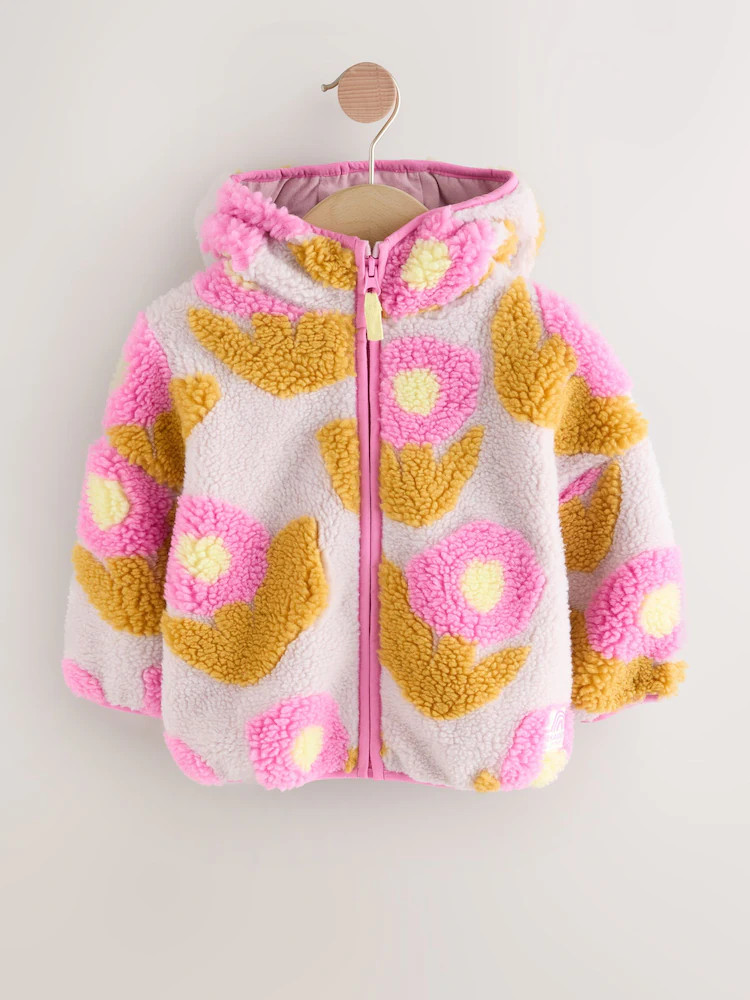 Lilac Flower Print Zip Through Fleece (3mths-7yrs) | Next US
