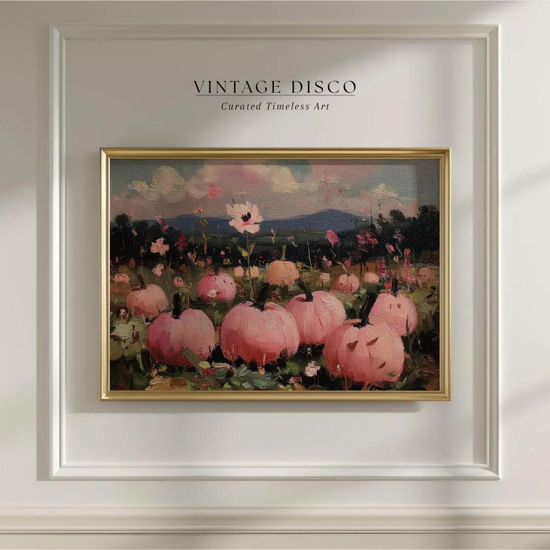 Pink Pumpkin Patch Fall Print: Girly Cottagecore Halloween Decor (printable Digital Download) - E... | Etsy (US)