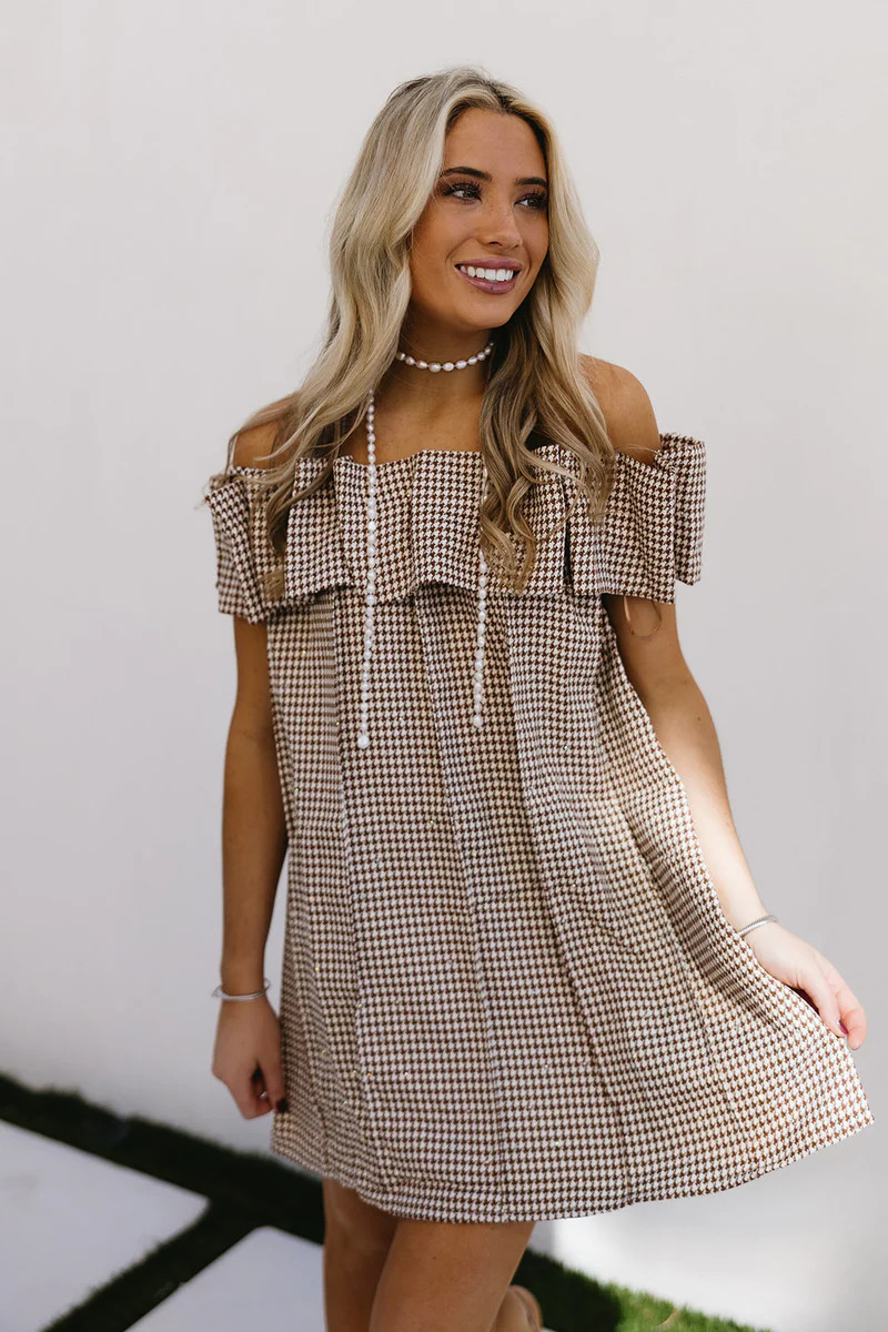 Sonya Mini Dress - Brown | Triple Threads